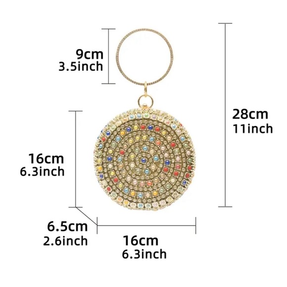 Multicolor Glitter Rhinestone Evening Bag